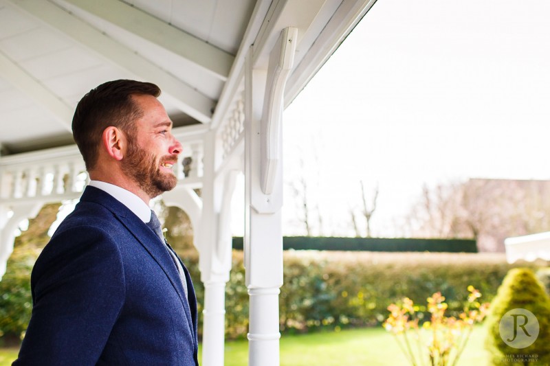 Groom cries as he sees his beautiful bride walking down the aisle